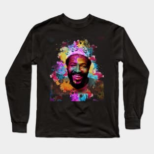 Marvin Gaye ~ Watercolor Illustration Long Sleeve T-Shirt